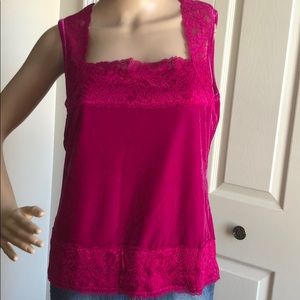 Pink Lace & Velvet Top